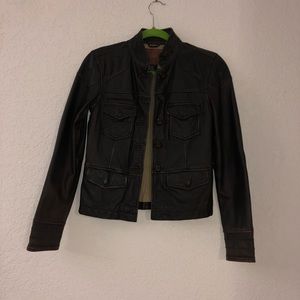 Sanctuary Dark Brown Leather Jacket